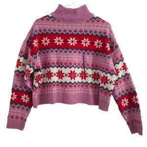 Women's Snowflake High Collar Sweater By 33 Degrees Size XL Extremely Soft